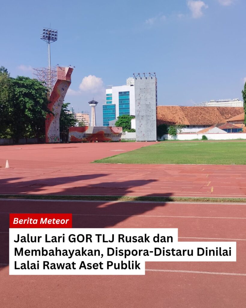 Jalur Lari GOR TLJ Rusak dan Membahayakan, Dispora-Distaru Dinilai Lalai Rawat Aset Publik